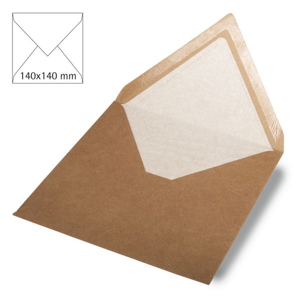 Quadratische Briefumschläge - Kraft (5 Stück)