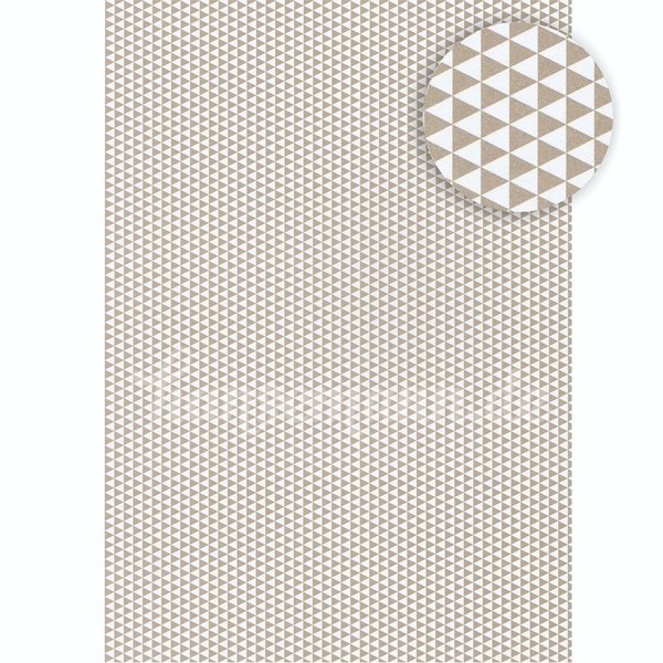 Designkarton A4 - Triangel taupe-weiß (5 Bögen)
