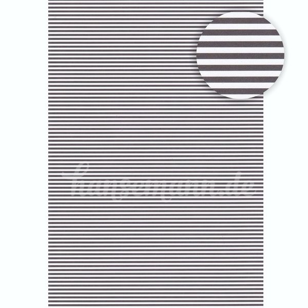 Designkarton A4 - Streifen schwarz-weiß (5 Bögen)