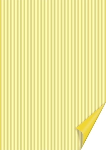 Designkarton A4 - Streifen Gelb (5 Bögen)