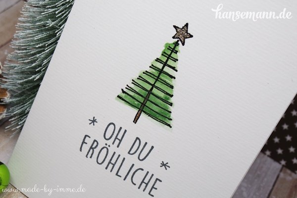 Holzstempel - Weihnachtsbaum Striche