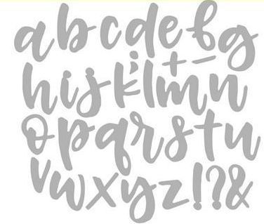 Stanzschablonen - Handlettering Alphabet Kleinbuchstaben Größe 1