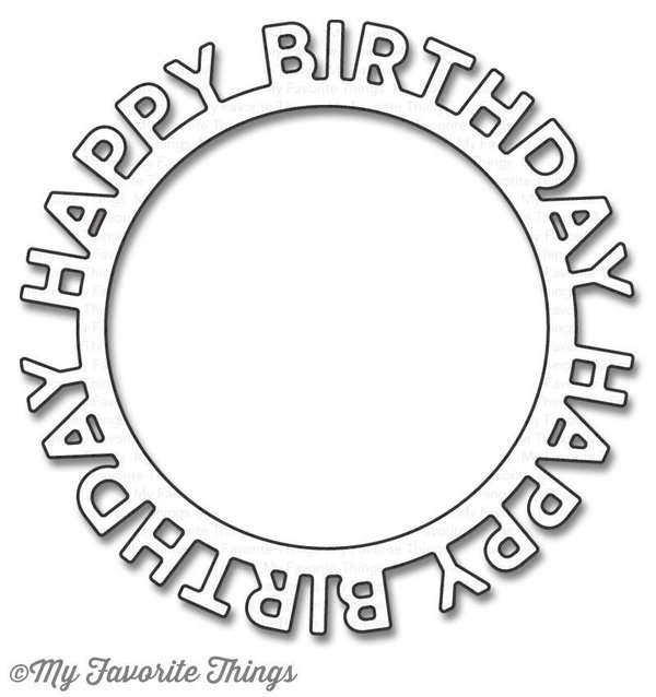 MFT Die-namics Stanzschablone -  Happy Birthday Circle Frame