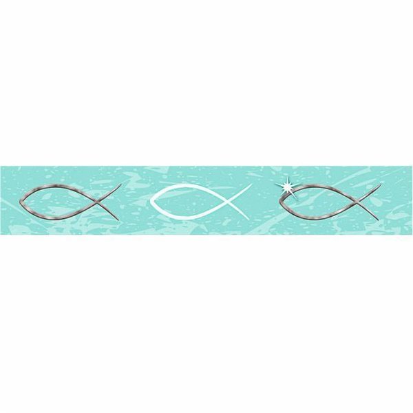 Washi Tape - Fischsymbol Türkis / Silber folienveredelt