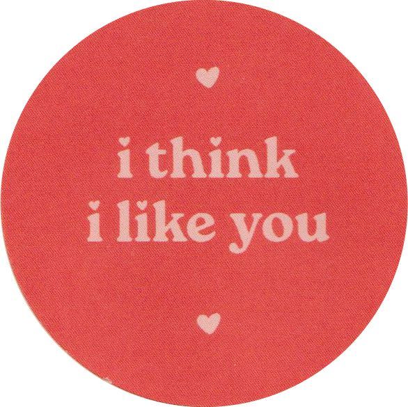 Runde Sticker - i think i like you (18 Stück) rot-rosa