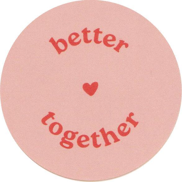 Runde Sticker - better together (18 Stück) rosa-rot
