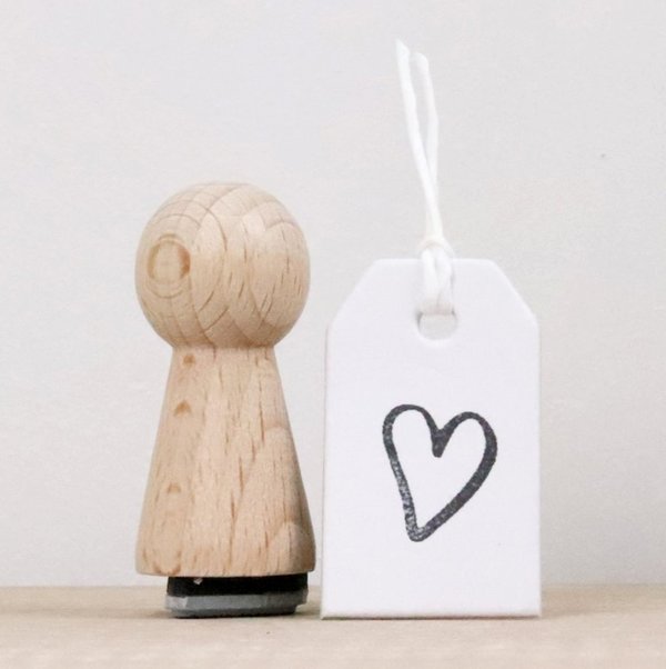 Mini Holzstempel - Handletter Herz