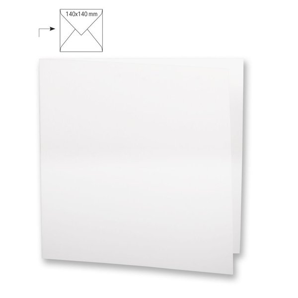 Quadratische Klappkarten - Weiß (5 Stück)