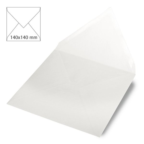 Quadratische Umschläge für 13x3cm  Karten - Weiß (5 Stück) - SALE%%%