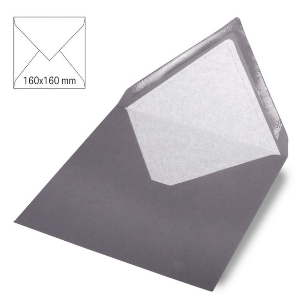 Rayher - Quadratische Umschläge 16x16cm - Grau (5 Stück) - SALE %