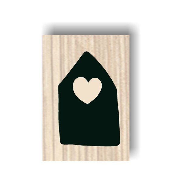 Holzstempel - Haus mit Herz