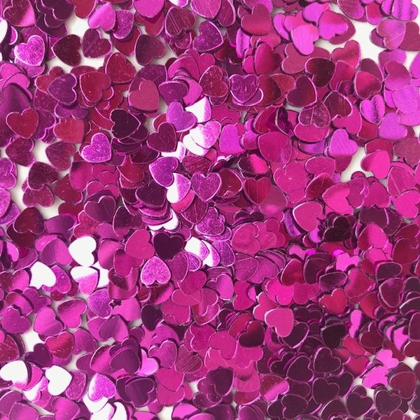 Herz Konfetti - Pink metallic
