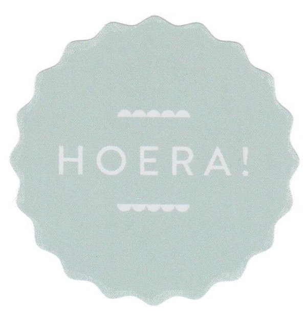 Sticker - HOERA! (18 Stück) hellblau