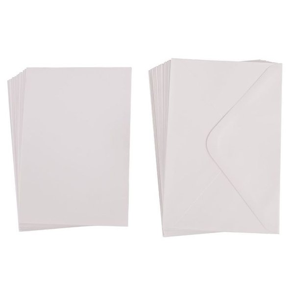 15x Klappkarten & 15x Umschläge - Format B6 Weiß