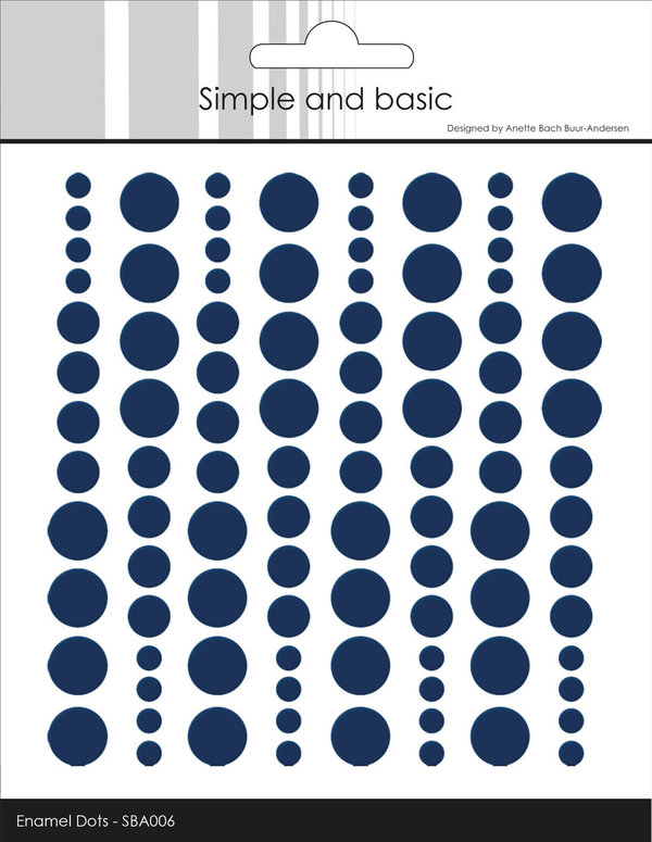 Simple and Basic Adhesive Enamel Dots Dark Blue