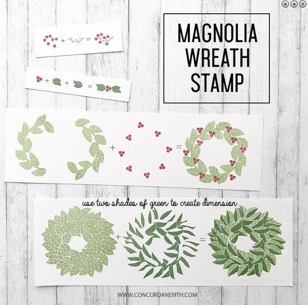 Concord & 9th Clear Stamps - Magnolia Wreath - SALE %%%