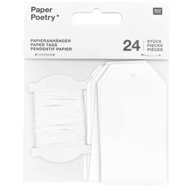 L Papieranhänger - Weiß (24 Stück)