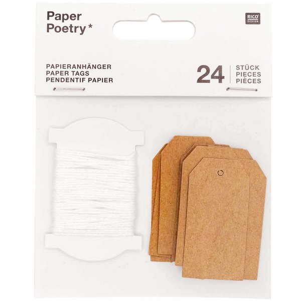 S Papieranhänger - Kraft (24 Stück)