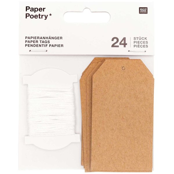 L Papieranhänger - Kraft (24 Stück)