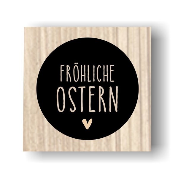 Holzstempel - Fröhliche Ostern im Kreis