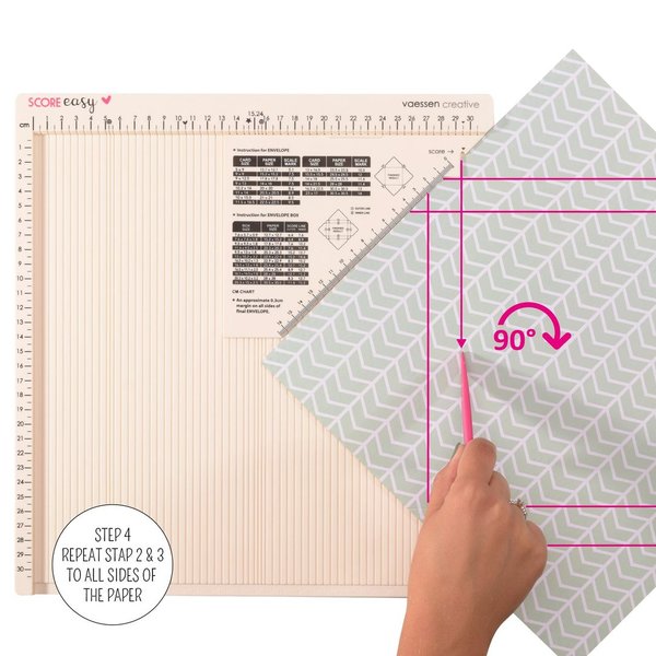 Scoring Board - Falzbrett in Zentimetern - rosa