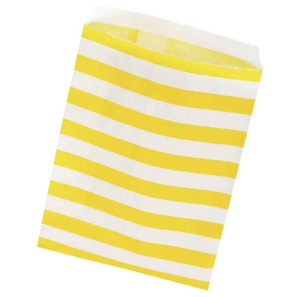 M Papiertütchen Lebensmittelecht - Streifen gelb-weiß (25 Stück)