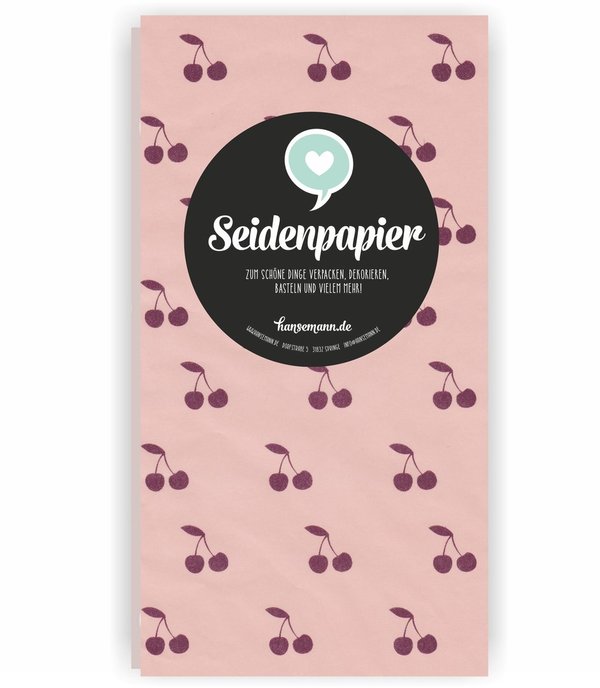 Seidenpapier - Cherry rosa-rot  (5 Bögen)
