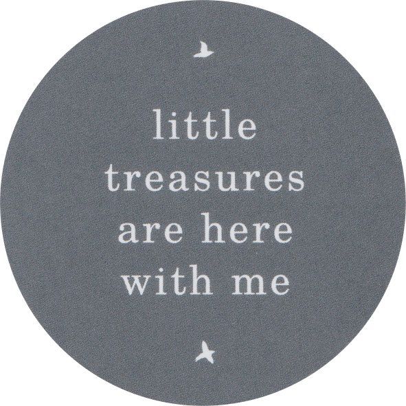 Runde Sticker - little treasures are here with me (18 Stück) graublau - SALE %%%