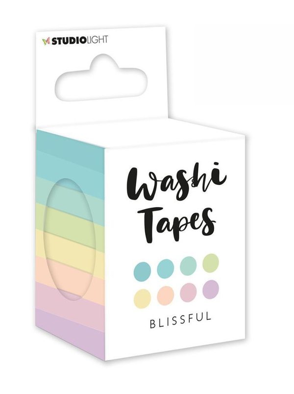 Set Washi Tape schmal - Regenbogen pastell (8 Rollen) - SALE %%%