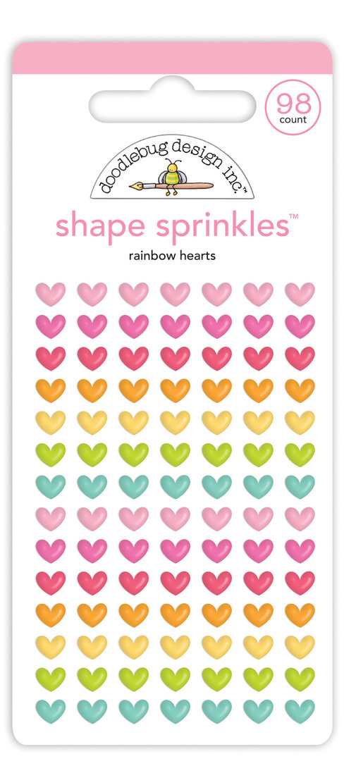 Shape Sprinkles - Enamel Herzchen Aufkleber - bunt
