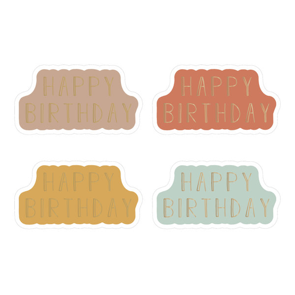 Sticker - Happy Birthday 4 Farben (20 Stück)