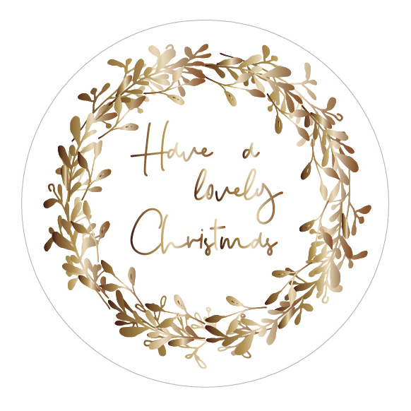 Sticker - Have a lovely Christmas (18 Stück) goldfoil