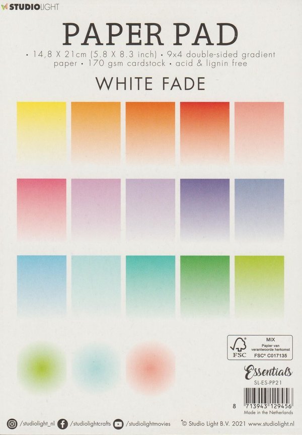 Essentials Paper Pad - White Fade (36 Blatt)