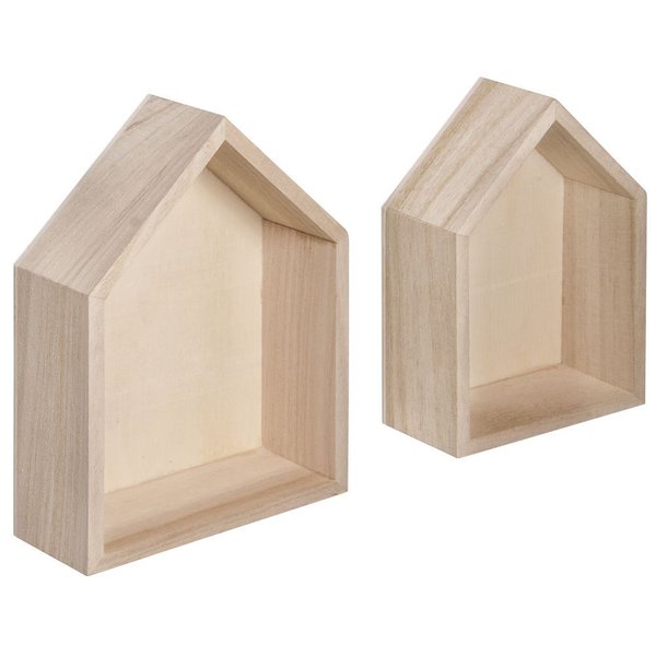 Kleine Holzrahmen Häuser (2 Stück)