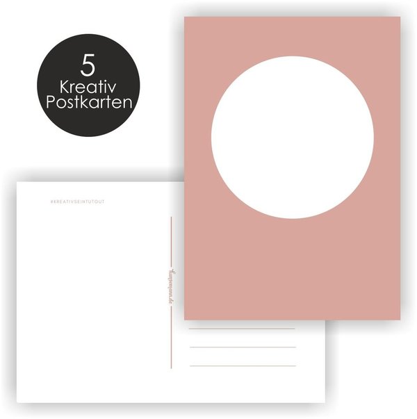 Kreativ Postkarten - rosenholz (5 Stück)