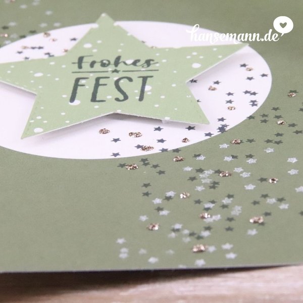 Kreativ Postkarten Recycling - olivgrün (5 Stück)