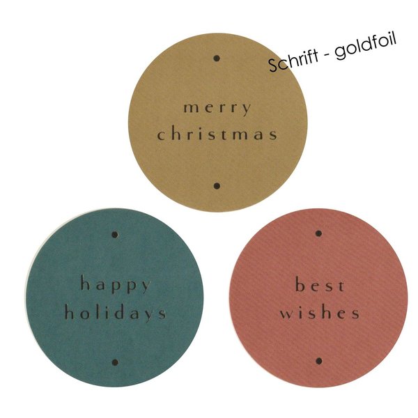 Sticker - Merry Christmas etc. goldfoil (18 Stück)