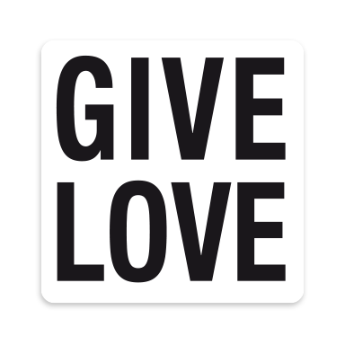 Sticker - GIVE LOVE  (18 Stück) schwarz-weiß