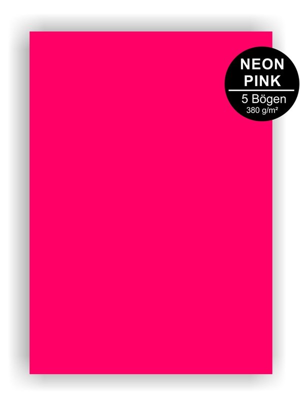 Feste NEON Pappe - neon pink (5 Bögen)