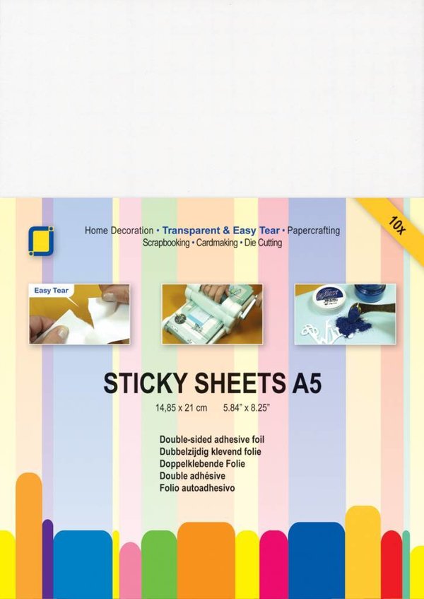 JeJe Sticky Sheets A5 - transp. Klebefolie (10 Bögen)