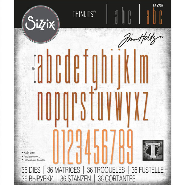 Sizzix Thinlits Stanzschablonen - Alphabet Kleinbuchstaben & Zahlen  Tim Holtz