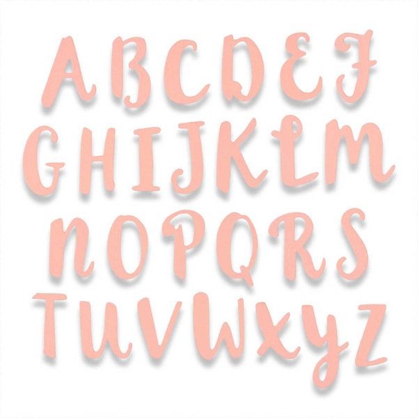 Sizzix Thinlits Stanzschablonen - Alphabet Großbuchstaben Brushletter