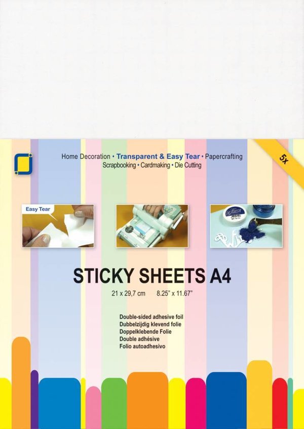 JeJe Sticky Sheets A4 - transp. Klebefolie (5 Bögen)