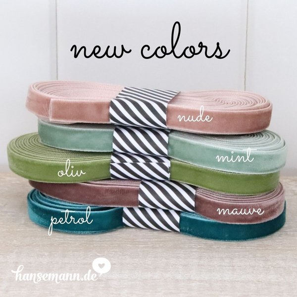 New Colors - Samtband oliv (2 Meter)