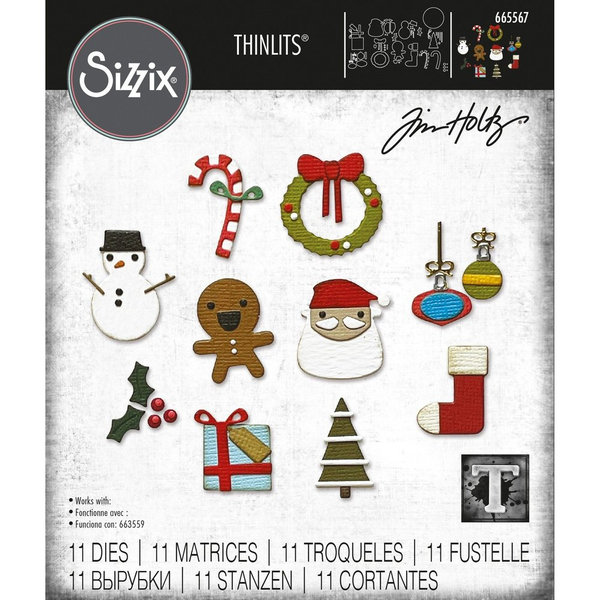 Sizzix Thinlits Stanzschablonen - Weihnachts Minis für Shaker Domes