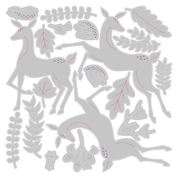 Sizzix Thinlits Stanzschablonen - Delightful Deer