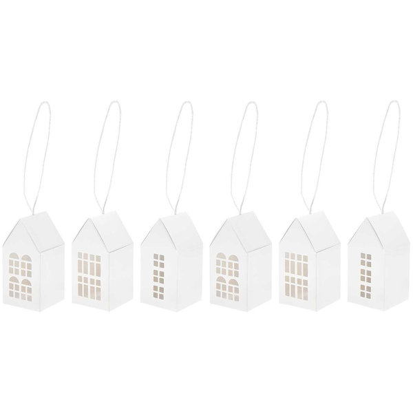 Rico - Papphäuser Set weiß - 3 Designs (6 Stück)