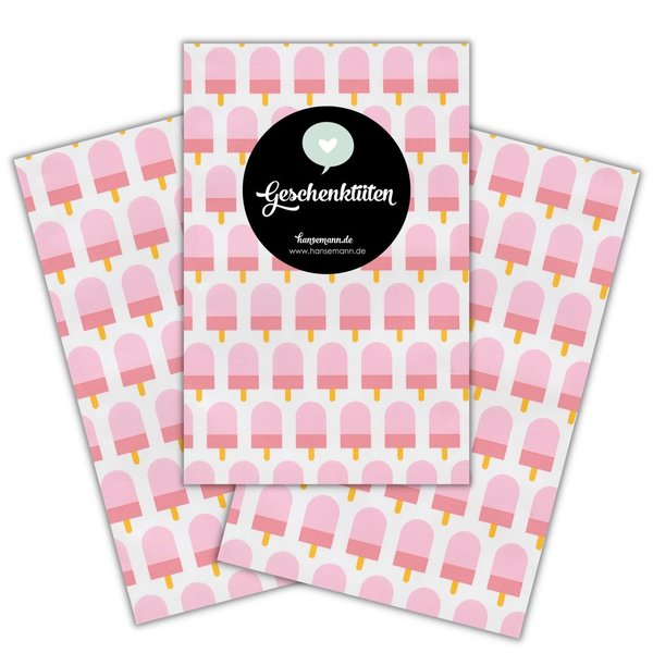 M Geschenktüten - Eis rosa (10 Stück)