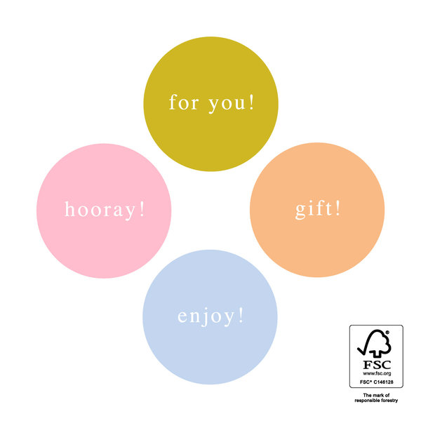Sticker - hooray, for you, gift, enjoy (18 Stück)