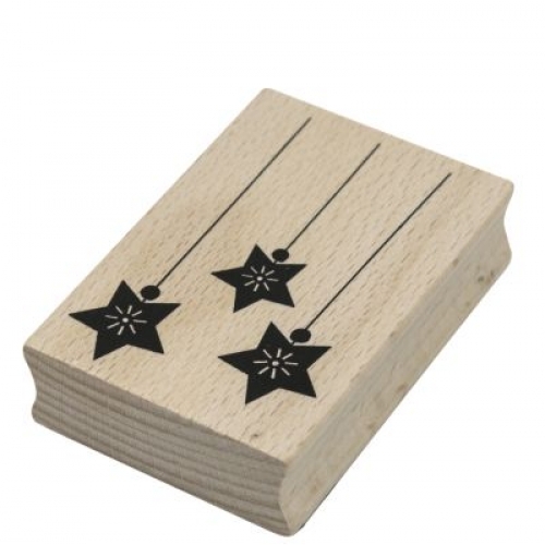 Holzstempel -Sternenhänger